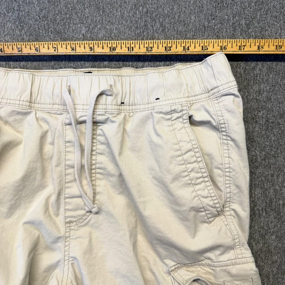 Hollister Mens Epic Flex Slim Straight Cargo Pants Tan Khaki Large Drawstring